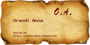 Orendi Anna névjegykártya